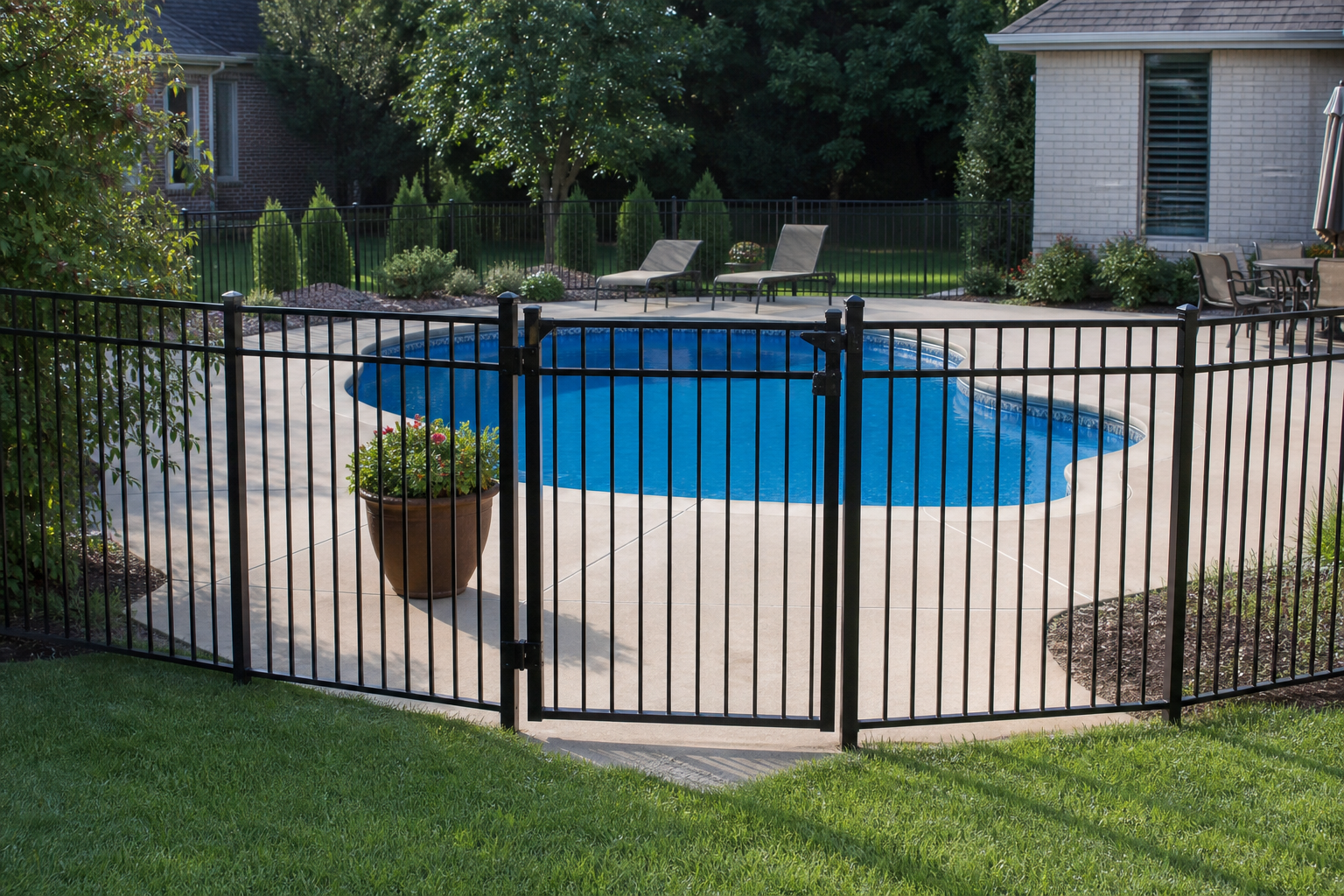 Aluminum pool fence design